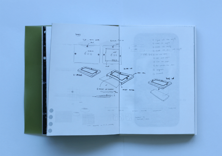 A sketch in a book