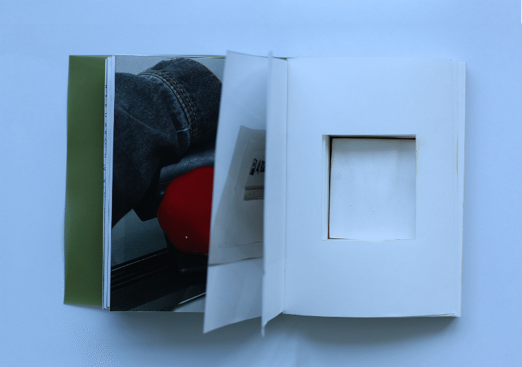 A hollow-out section in a book
