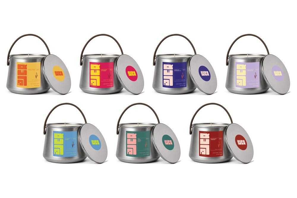 seven ajer haus candle scents side by side